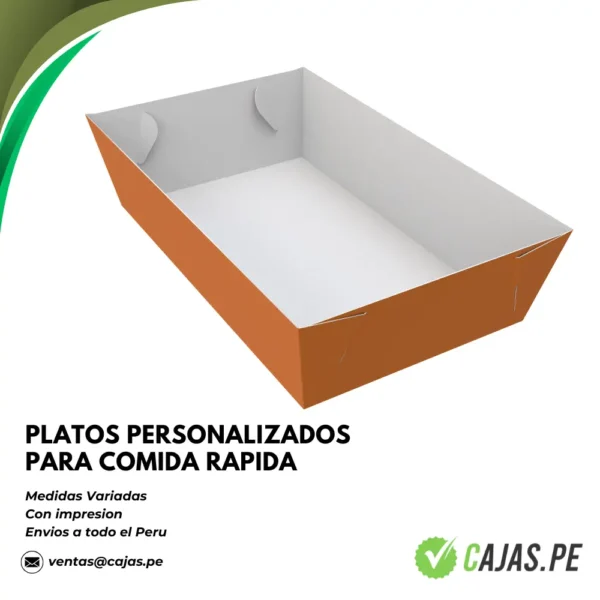 Platos de Carton para Comida Rapida Personalizadas