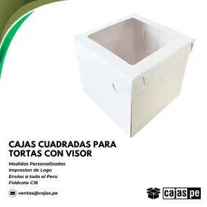 Cajas CUADRADAS PARA TORTAS CON VISOR